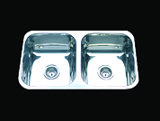 BOSS 785 x 445mm 2 BOWL U/MOUNT SINK O2H