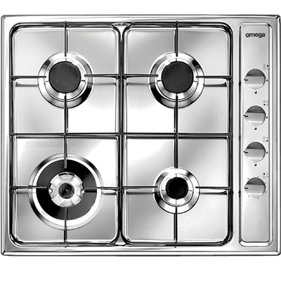 OMEGA 600mm GAS COOKTOP HOB + WOK SS