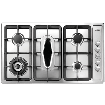 OMEGA 900mm GAS COOKTOP C/TRIVETS SS