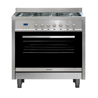 EUROMAID GAS/ELEC STOVE 7FUNC DBL WOK SS