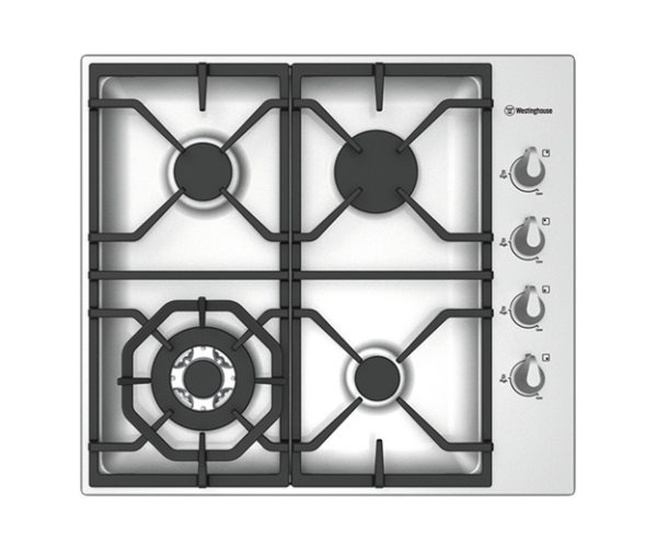 WESTINGHOUSE 600mm 4 BURNER OFFSET WOK/HIGH POWER BURNER SS