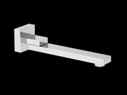 Square 250mm Swivel bath spout chrome
