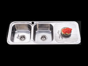 ACL 1180x480mm 2 Bowl LH & RH Drain inset sink 1TH