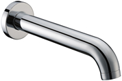 Round 160mm straight bath spout chrome