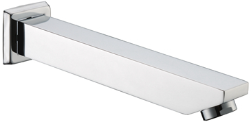 Square 180mm straight bath spout chrome