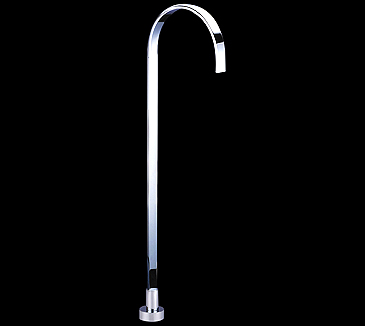 Square 900mm floor mount bath outlet chrome