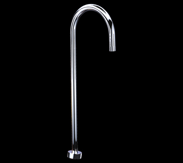 Round 850mm floor mount bath outlet chrome