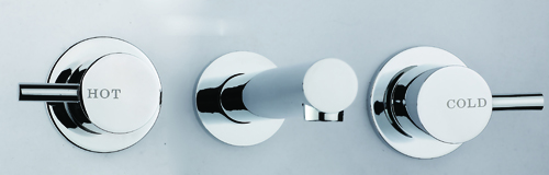 Round pin lever bath tap set chrome