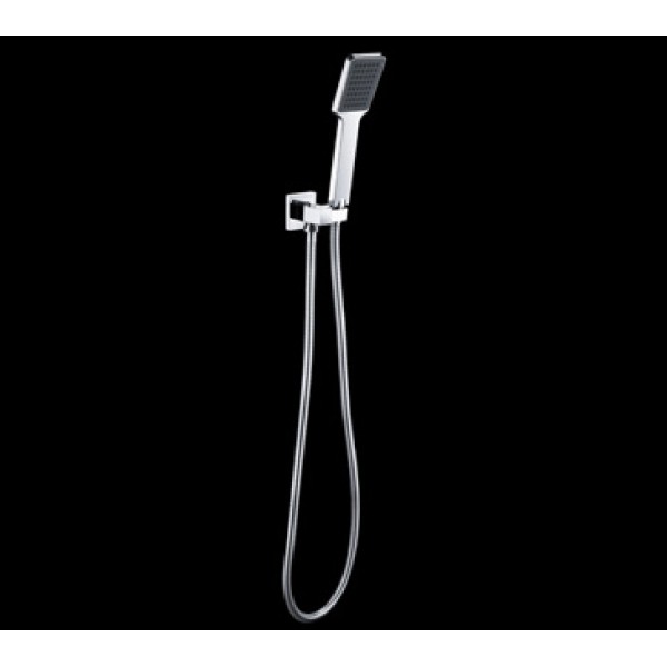 Hand shower on wall outlet bracket