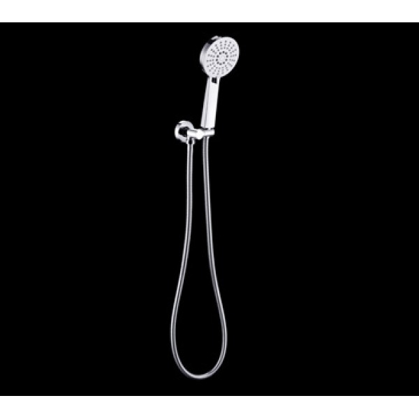 Hand shower on wall outlet chrome