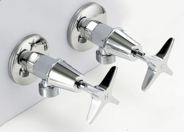 Aspen washing machine stop chrome pair