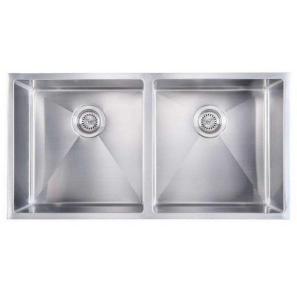 Modern National double bowl rounder corner sink 460x440mm