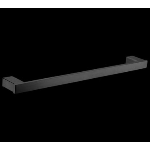 Square single towel rail 750mm black