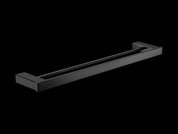 Square double towel rail black 610mm