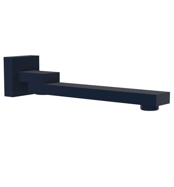 Square 250mm swivel bath spout matt black