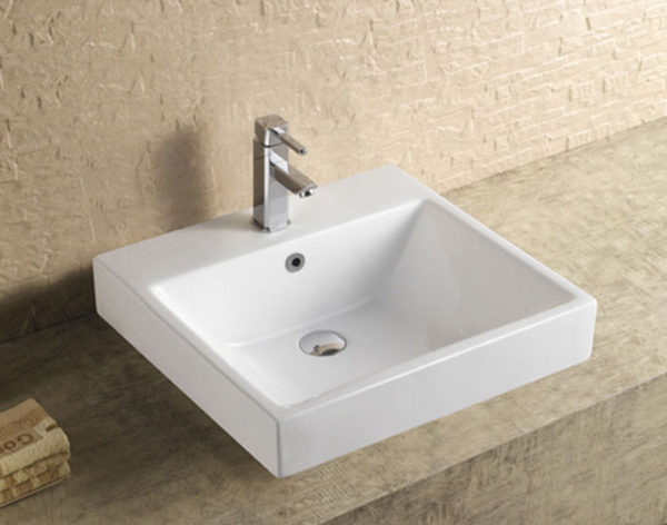 Square counter top basin 500x500mm 1TH