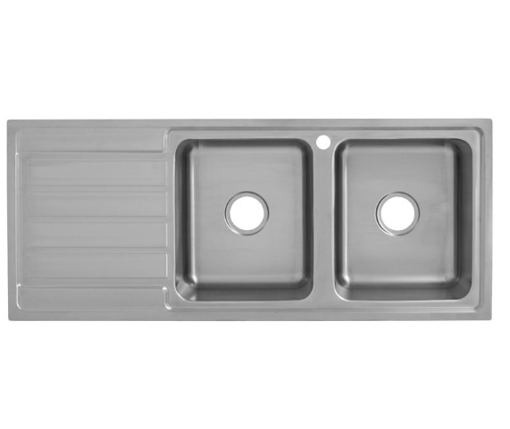 Double bowl & single drainer sink s/steel 1TH