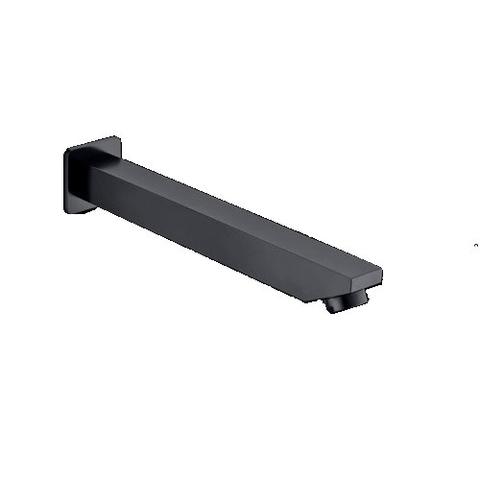 Sqaure 180mm straight bath spout matt black