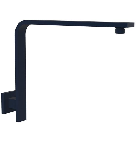Square 300mm goosneneck shower wall arm matt black