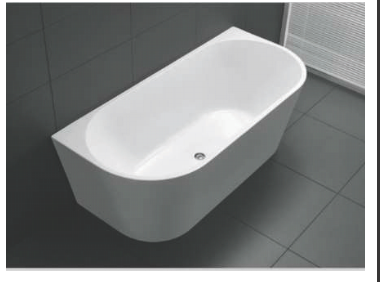 Ceejay 1700mm round back to wall freestanding bath white