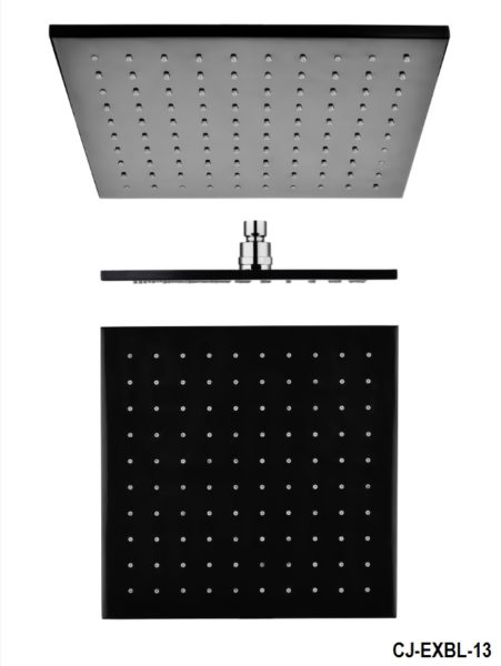 Exclusive square 250mm shower head m/black