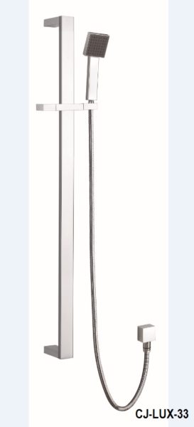 Ceejay luxury square flat hand shower & rail