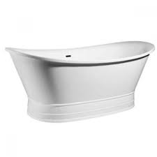 Apollo 1745mm white freestanding bath slim rim
