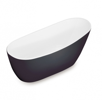 Hilton black & white 1740mm freestanding bath