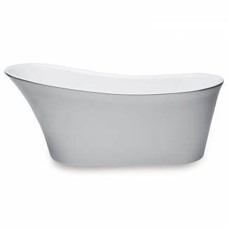 Libra 1715mm silver freestanding bath