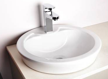 Candy round ceramic semi mount counter basin