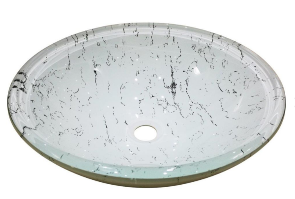 Cirrus round glass counter top basin