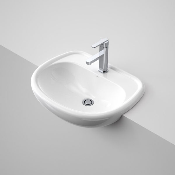 Caroma Caravelle semi recess basin 3th white