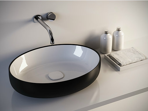 Inspire black counter top basin