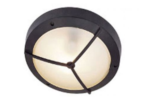 W.light ext rnd 270mm flat grill BLK (IP44)