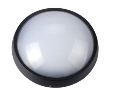 Oyster button 210mm 12W 240V BLK 5000K