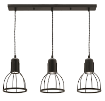Hutch pendant 3LT GU10 6W LED 4K BLK