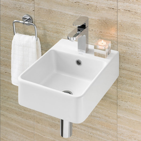 Caroma Cube 320mm Wall basin 1TH white