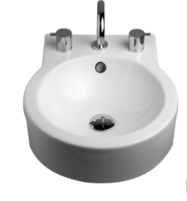 Caroma GEO Semi Recessed basin 1TH white