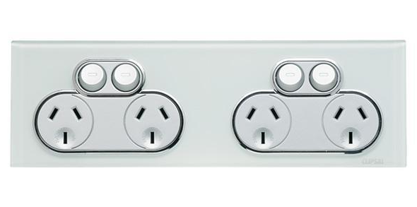 Clipsal Saturn 4gang power outlet Ocean mist
