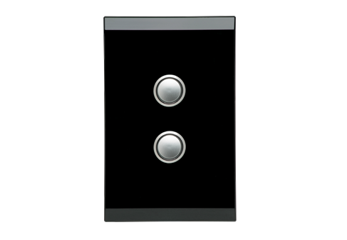 Clipsal Saturn switch 2gang PB LED black