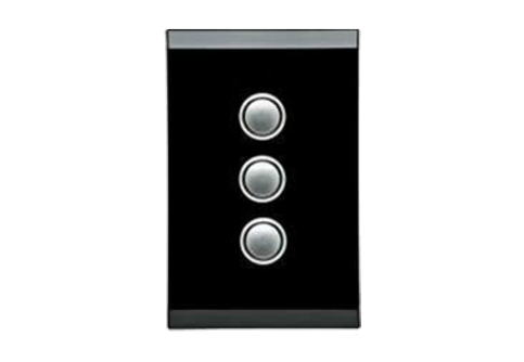 Clipsal Saturn switch 3gang PB LED black