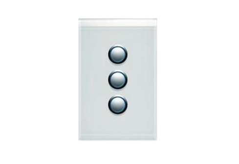 Clipsal Saturn switch 3gang PB LED Pure white