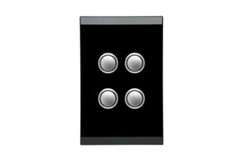 Clipsal Saturn switch 4gang PB LED black