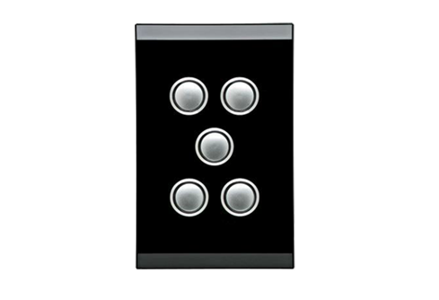 Clipsal Saturn switch 5gang PB LED black