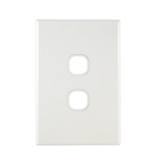 GEO 2gang Grid & Plate slim white