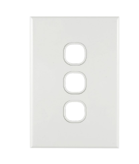 GEO 3gang Grid & Plate slim white