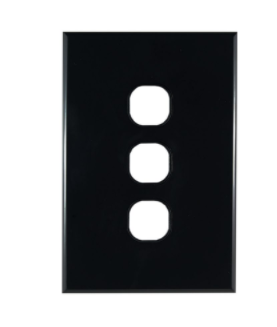 GEO 3gang Grid & Plate slim black