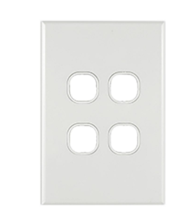 GEO 4gang Grid & Plate slim white