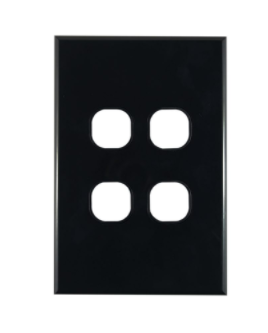 GEO 4gang Grid & Plate slim black