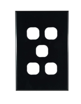 GEO 5gang Grid & Plate slim black
